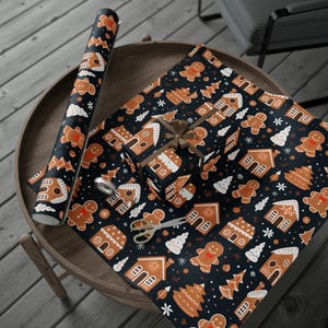 Gingerbread Man Wrapping Paper | Holiday Christmas Gift Wrap image 4