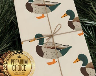 Mallard Ducks Wrapping Paper Roll Perfect for Duck Lovers Wildlife Gifts and Nature-Themed Holiday Wrapping