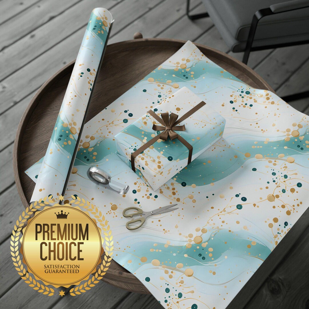 Blue White and Gold Wrapping Paper Design, Beautifully Wrapping Paper ...