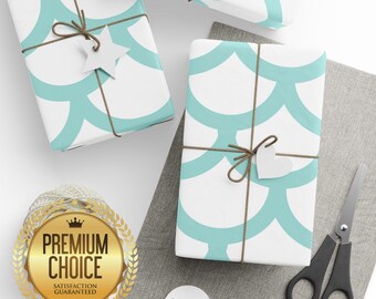 Mermaid Scales Wrapping Paper: Teal Under The Sea Gift Wrap