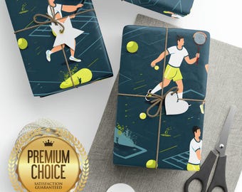 Tennis Lover Gift Wrap: Sports Birthday Party Wrapping Paper