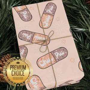 Funny Chill Pill Gift Wrapping Paper, Funny Relaxation Giftwrap, Xanax Benzo Adult Naughty Gift Wrap for Birthdays, Christmas, Friends