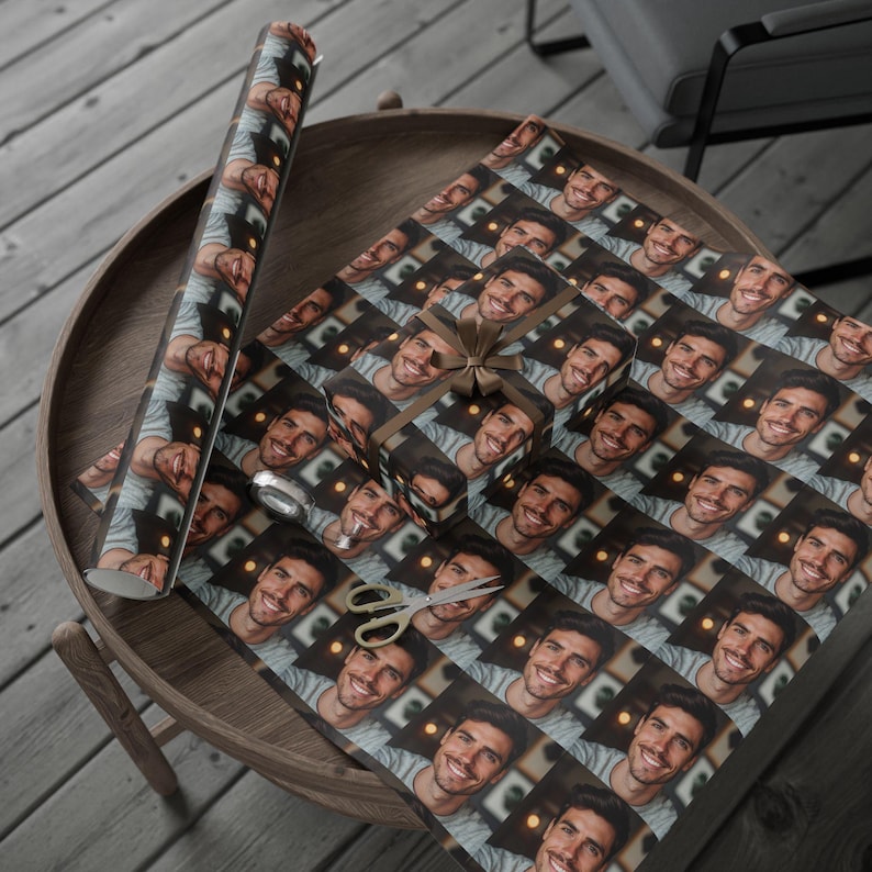 Custom Wrapping Paper Rolls, Personalized Gift Wrapping Rolls with YOUR Designs or Photos, Custom Gift Paper, Face Paper, Funny Gift Wrap image 2