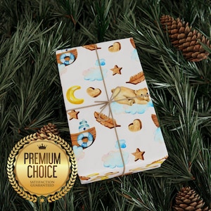 Baby Shower Bear Gift Wrap, Cute Boy Baby Shower Wrapping Paper with Bears, Cute It&#39;s A Boy Gift Wrap, Cute Baby Bear Wrapping Paper