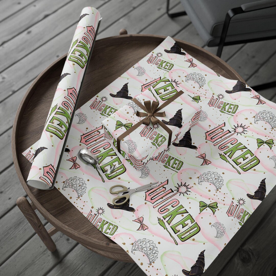 Wicked Rapping Paper Christmas Wrapping Paper Witches of Oz Wicked for Good Elphaba Glinda ...