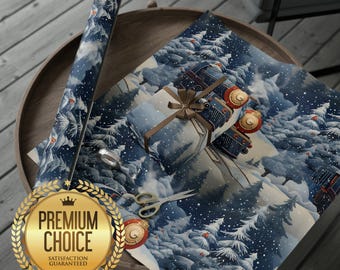 Polar Express Christmas Holiday Winter Wrapping Paper | Train Christmas Gift Wrap