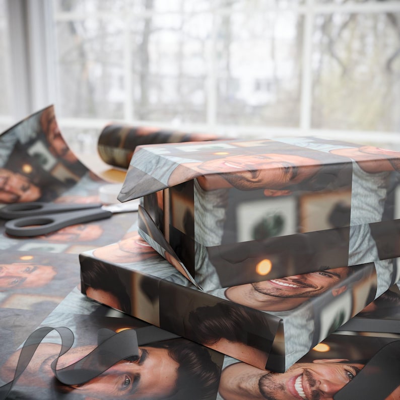 Custom Wrapping Paper Rolls, Personalized Gift Wrapping Rolls with YOUR Designs or Photos, Custom Gift Paper, Face Paper, Funny Gift Wrap image 4