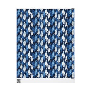 Ghost Wrapping Paper, Boo Halloween Gift Wrap, Spooky Ghost Wrapping Paper, Haunted October Birthday Party Gift image 5