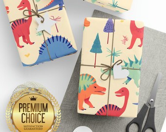 Dinosaur Party Gift Wrap for Kids, Boys, Girls, Dinosaur Wrapping Paper perfect for Birthdays, Dinosaur Birthday Wrapping Paper, wp101