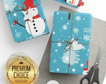 Frosty the Snowman Inspired Christmas Wrapping Paper Rolls, Snowman Inspired Gift Wrap, Frosty Gift Wrap, Winter Christmas Scrapbook Paper