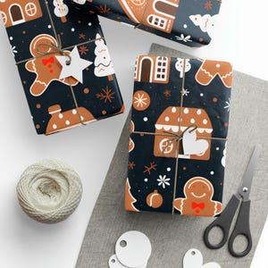Gingerbread Man Wrapping Paper | Holiday Christmas Gift Wrap image 2