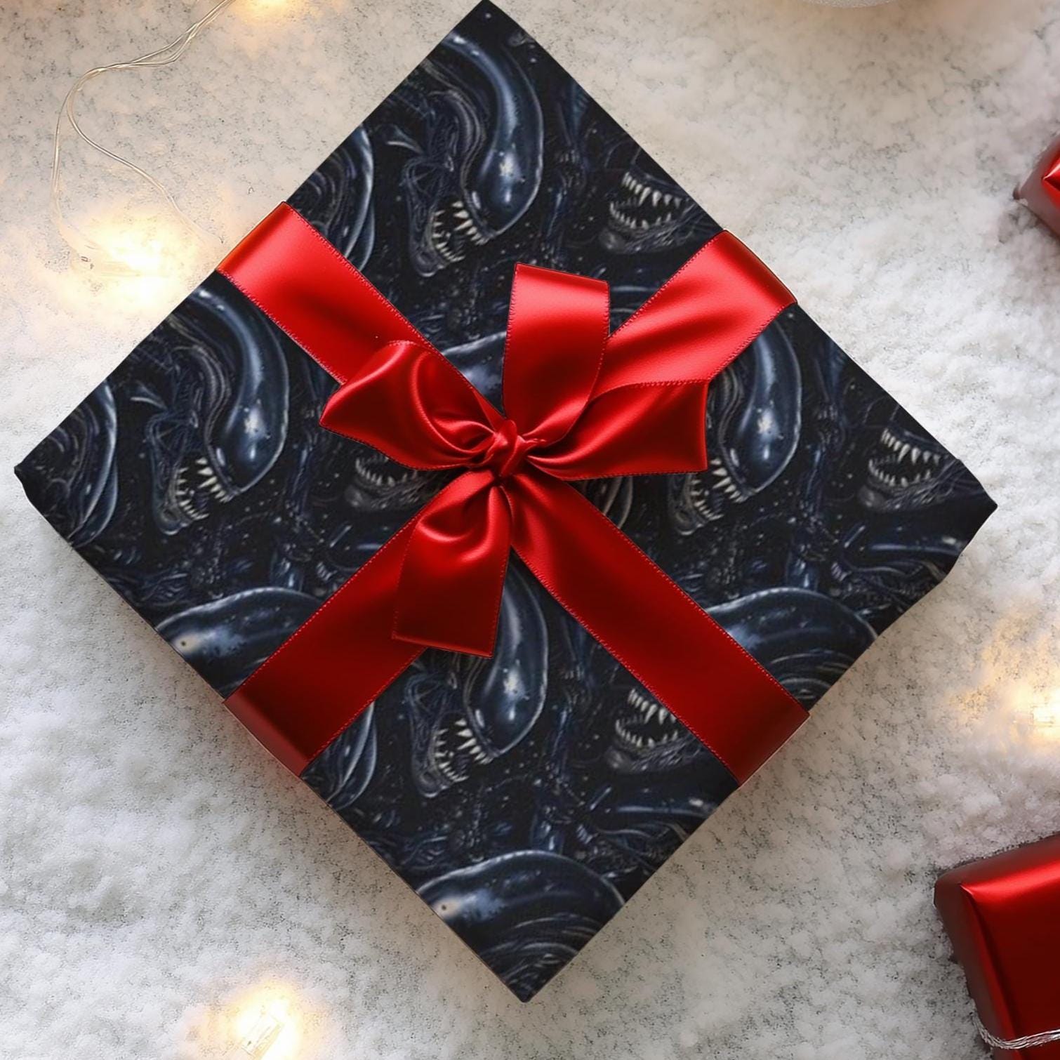 Black and Blue Aliens Xenomorph Gift Wrapping Paper for Birthdays ...