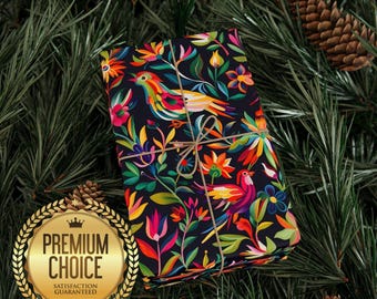 Beautiful Mexican Otomi Style Wrapping Paper, Vibrant Colorful Otomi Gift Wrap for Holidays, Weddings, and Christmas