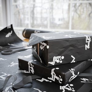 Sexually Explicit Stick Figure Kama Sutra Wrapping Paper, Funny Adult Sex Gift Wrap for