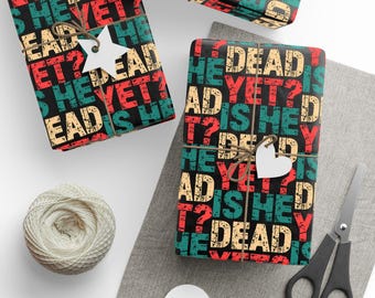 Est-il déjà mort ? Emballage cadeau, rouleaux de papier cadeau FDT rigolos, emballage cadeau bâillon éléphant blanc Trump rigolo, papier cadeau politique rigolo