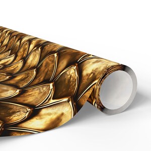 Copper/Gold Dragon Scale Gift Wrapping Paper for Christmas, Birthdays - Inheritance Cycle Dragonscale Giftwrap for Holidays & Kids Parties
