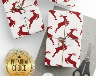 Kerstcadeau rendieren | Rood-witte cadeauverpakking