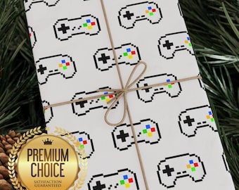 Retro Video Game Controller Wrapping Paper: Gamer Gift Wrap