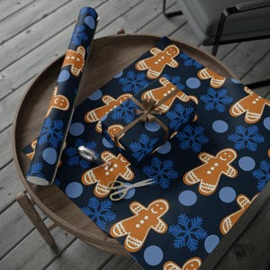 Lebkuchen Urlaub Weihnachten Winter Geschenkpapier | Lebkuchen Zuckerstange Pine Holly Geschenkverpackung