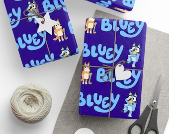 Bluey and Bingo Gift Wrap: Kids Birthday Party Wrapping Paper