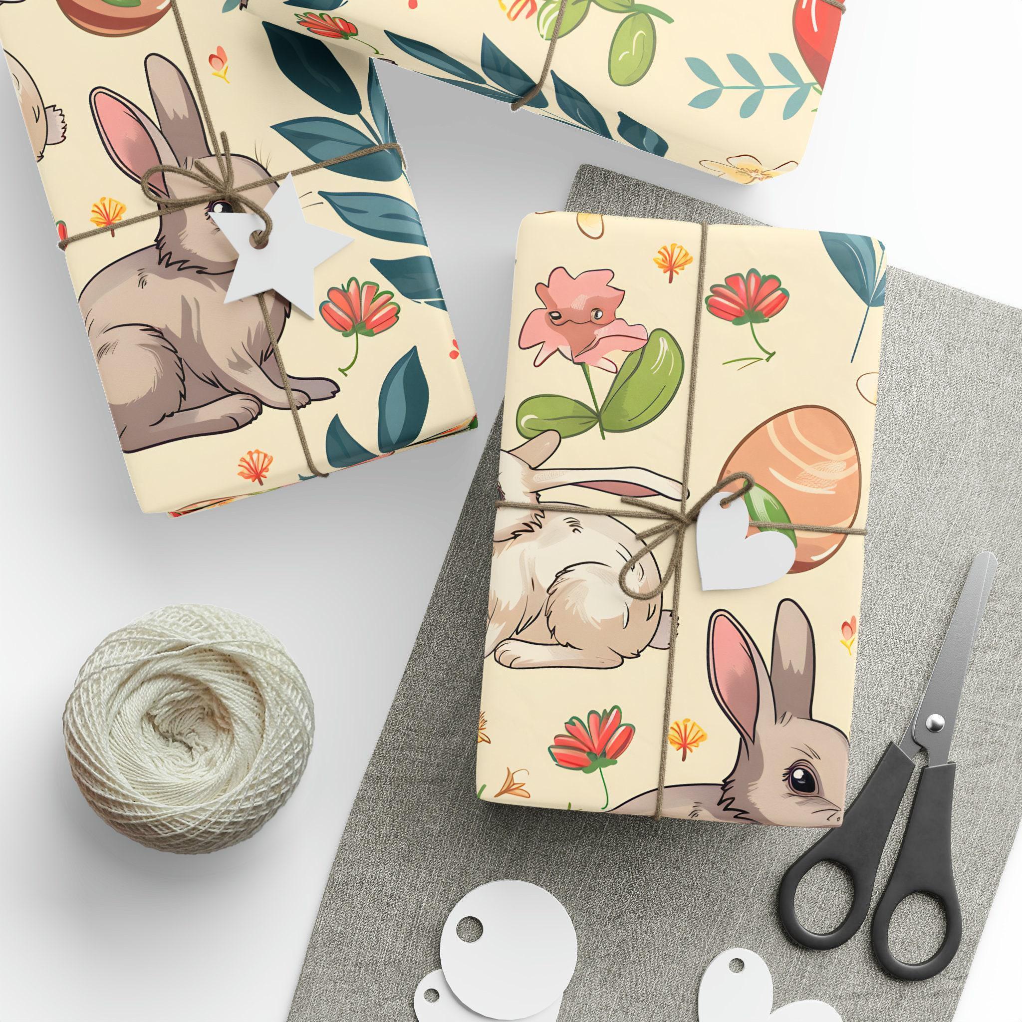 Easter Bunny Rabbit Wrapping Paper, Easter Egg Hunt Gift Wrap ...
