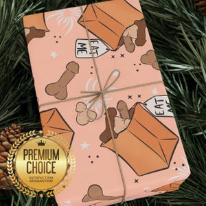 Bag of Dicks Gift Wrap, Funny Eat A Bag Of Dicks Wrapping Paper for Adult Humor Birthdays Bachelorette Parties Christmas Friends