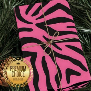 Bold Pink Zebra Print Wrapping Paper | Fun Animal Print Gift Wrap for Birthdays, Parties, and Stylish Holiday Present Wrapping