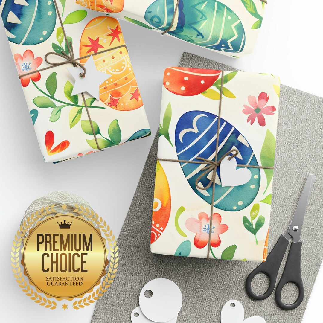 Beautiful Easter Egg Wrapping Paper, Easter Egg Hunt Gift Wrap ...
