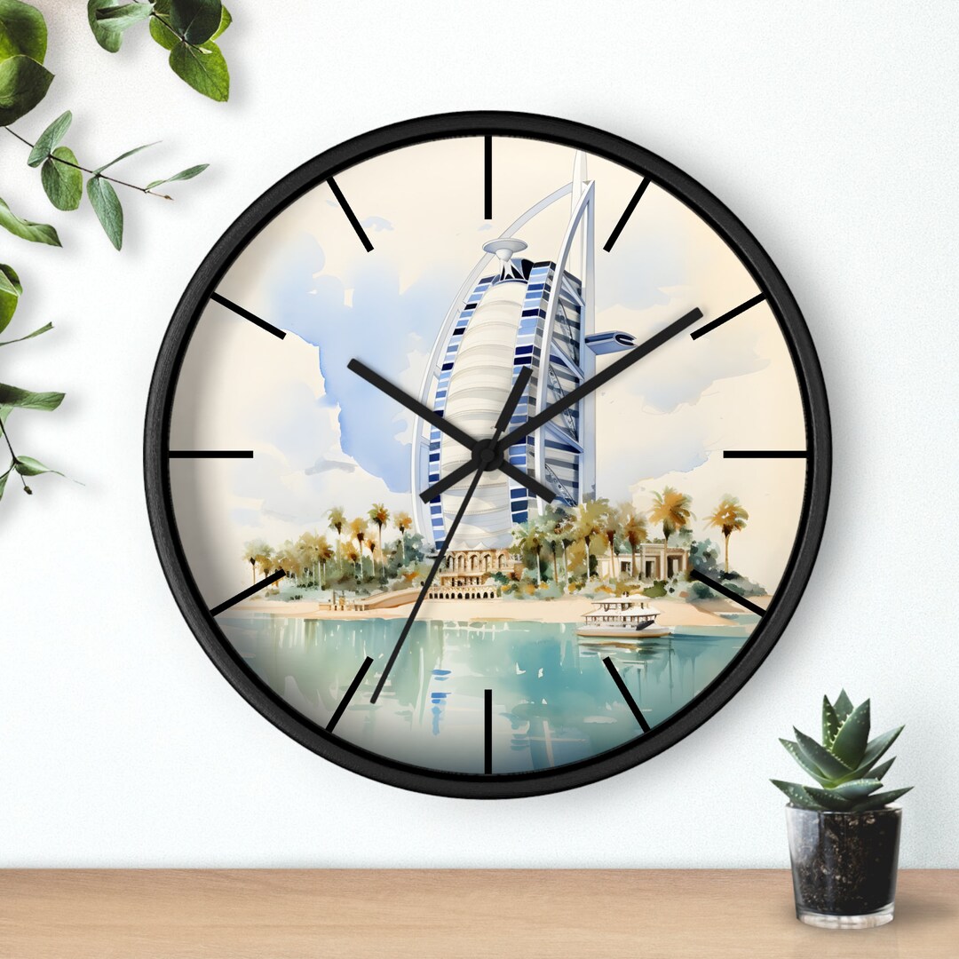 Burj Al Arab Wall Clock Dubai Clock Gifts for Travelers Etsy