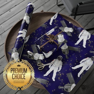 Astronaut Wrapping Paper, Space Station Gift Wrap, Astronaut In Space Gift Wrap, Space Walk Wrapping Paper, Outer Space Gift Wrap, wp100