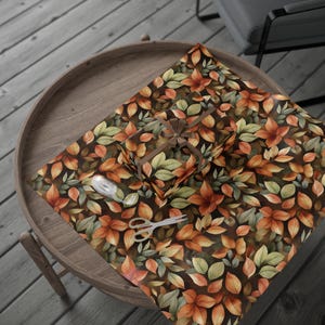 Autumn Leaves Wrapping Paper Roll Fall Foliage Gift Wrap for Thanksgiving Birthday Holiday Presents Earthy Recyclable Giftwrap
