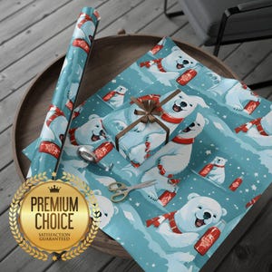 Coca-Cola Polar Bears Gift Wrapping Paper Rolls image 1