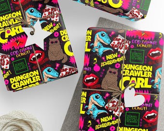 Dungeon Crawler Carl Wrapping Paper, 90gsm Roll with and Donut Design