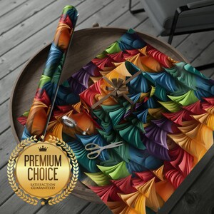 Rainbow Christmas Tree Forest Holiday Winter Wrapping Paper | Folded Paper Trees Themed Gift Wrap