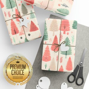 CARTA DA REGALO di Natale rosa e verde - Carta da regalo personalizzata con finitura opaca o lucida
