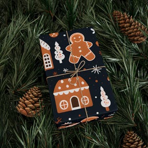 Gingerbread Man Wrapping Paper | Holiday Christmas Gift Wrap image 3
