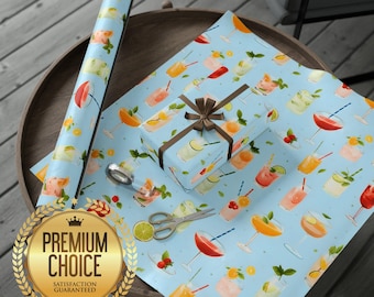Happy Hour Gift Wrap, Always Hydrated Wrapping Paper, Cocktail Hour Gift Wrap, Dirty 30 Wrapping Paper, Alcohol Wrapping Paper