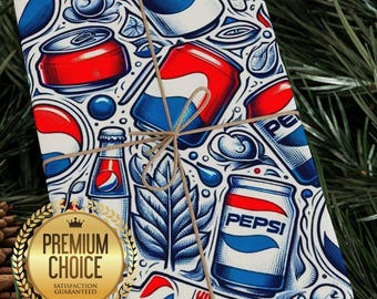 Retro Pepsi Gift Wrap | Soda Lover Birthday, Christmas Giftwrap