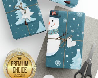 Frosty the Snowman Inspired Christmas Wrapping Paper Rolls, Snowman Inspired Gift Wrap, Frosty Gift Wrap, Winter Christmas Scrapbook Paper