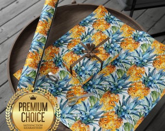 Pineapple Wrapping Paper, Swingers Gift Wrap, Fruit Gift Paper, Fresh Hawaii Pineapple Gift Wrap, Upside-down Pineapple Gift