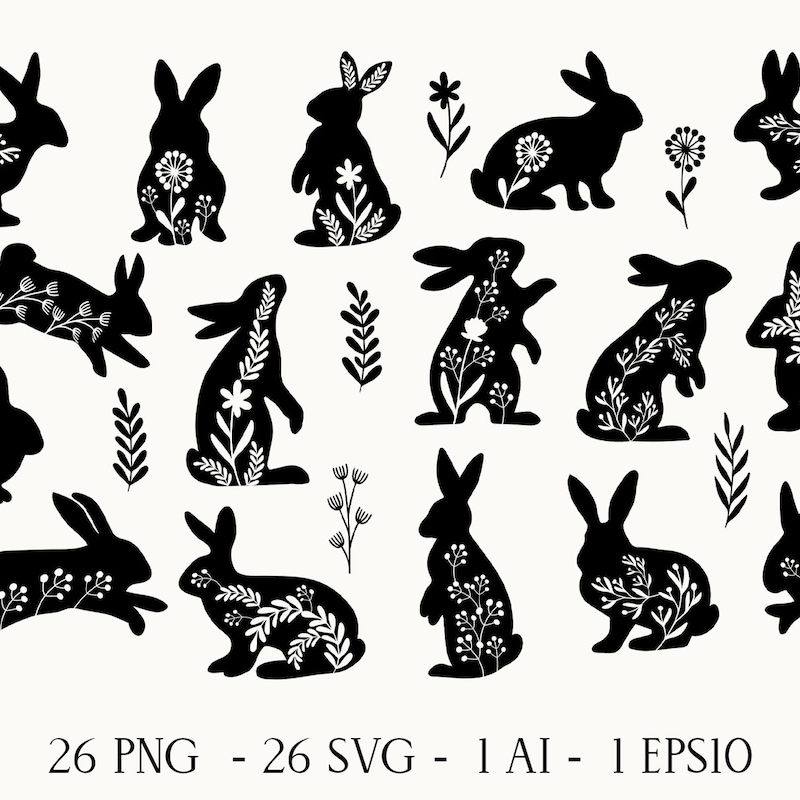 Rabbit Svg - Etsy