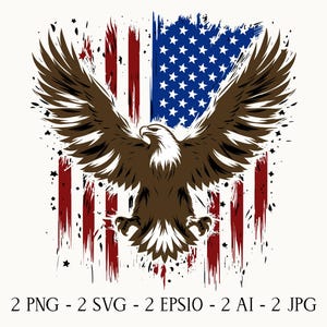 Eagle with American Flag SVG: Patriotic USA Design (Digital Files)