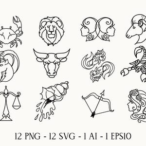 Sterrenbeelden Svg, sterrenbeeld sterrenbeeld Svg, Zodiac Celestial Svg, astrologie, sterrenbeelden Clipart Png, horoscoop cadeau