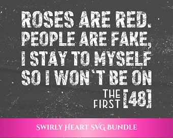 Funny Valentine SVG Roses Are Red, mensen zijn nep | Anti-Valentijnsdag shirtontwerp | Meme-svg-png
