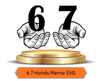 Grappige 6 7 handen Meme SVG-bundel | Trending meme-clipart | T-shirt, sticker, mokontwerp | Jpg, pdf, png-bestanden, grappige meme direct downloaden