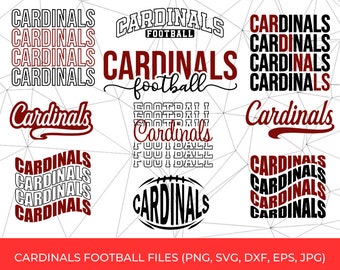 Paquete SVG inspirado en los Cardenales, Paquete PNG de la mascota de los Cardenales, Animadoras, Descarga digital, Cricut, Escuelas de los Cardenales SVG, Silueta