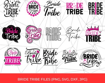 Bruid stam SVG-bundel, vrijgezellenfeest digitale bundel, retro bruiloft SVG, bruid team, bruidsmeisjes cadeau, Cricut, bruiloft svg, png, dxf, jpg
