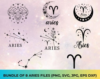 Ram sterrenbeeld SVG: astrologisch symbool, horoscoopkunst (digitale bestanden)