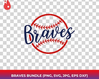 Braves geïnspireerde SVG-bundel, honkbal gesneden SVG-bestand, honkbalsteken, Cricut digitaal, honkbal clipart, Braves Cheer, digitale download