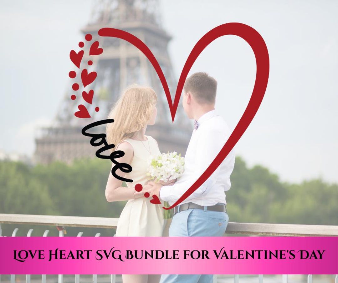Valentines Day Love Heart SVG Bundle | Heart Clipart SVG | Romantic DIY ...